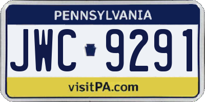 PA license plate JWC9291