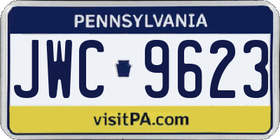 PA license plate JWC9623