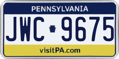 PA license plate JWC9675