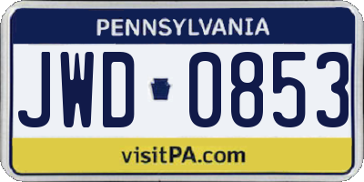 PA license plate JWD0853