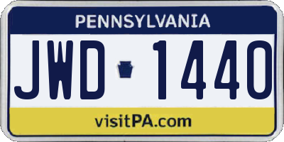 PA license plate JWD1440