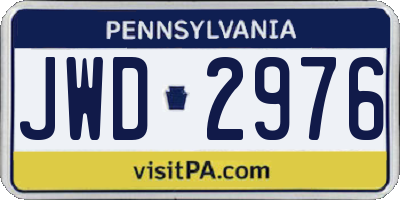 PA license plate JWD2976