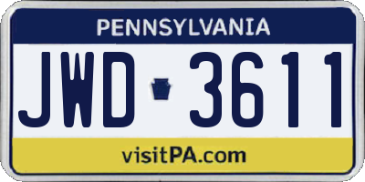 PA license plate JWD3611