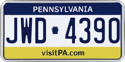 PA license plate JWD4390