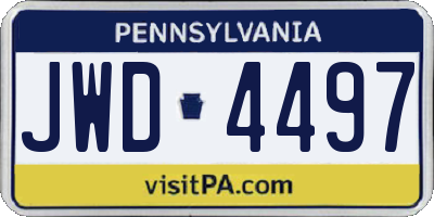 PA license plate JWD4497
