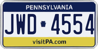 PA license plate JWD4554