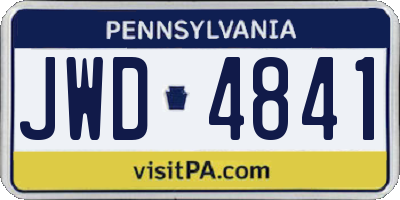 PA license plate JWD4841