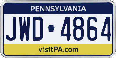 PA license plate JWD4864