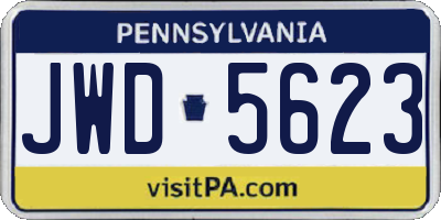 PA license plate JWD5623