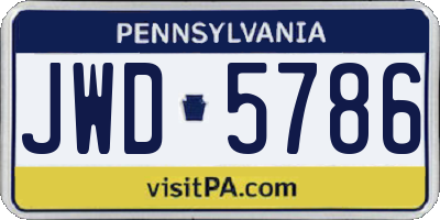 PA license plate JWD5786