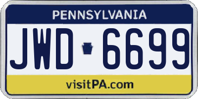 PA license plate JWD6699