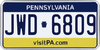 PA license plate JWD6809