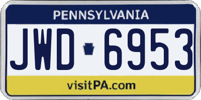 PA license plate JWD6953