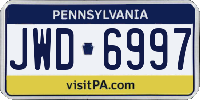 PA license plate JWD6997