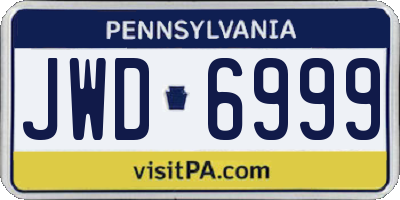 PA license plate JWD6999