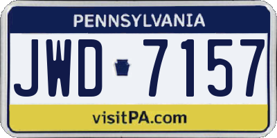 PA license plate JWD7157