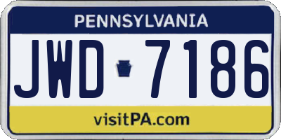 PA license plate JWD7186