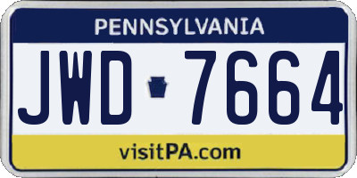 PA license plate JWD7664