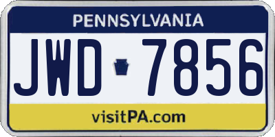 PA license plate JWD7856