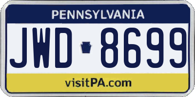 PA license plate JWD8699