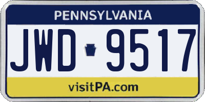 PA license plate JWD9517