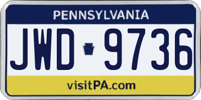 PA license plate JWD9736