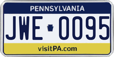 PA license plate JWE0095