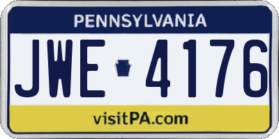 PA license plate JWE4176