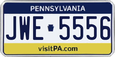 PA license plate JWE5556