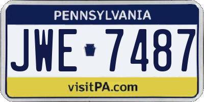 PA license plate JWE7487