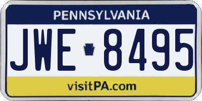 PA license plate JWE8495
