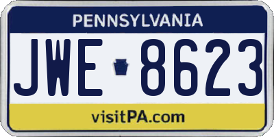 PA license plate JWE8623