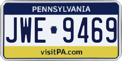 PA license plate JWE9469
