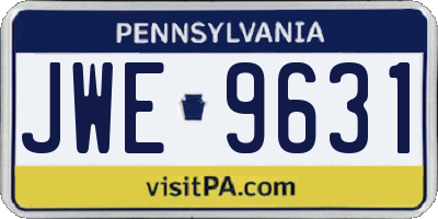PA license plate JWE9631