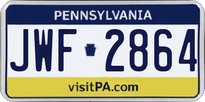 PA license plate JWF2864