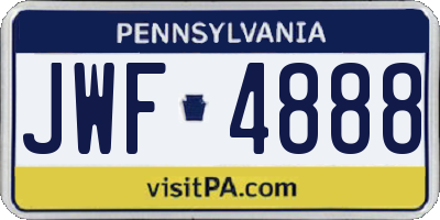 PA license plate JWF4888