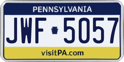 PA license plate JWF5057