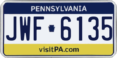 PA license plate JWF6135