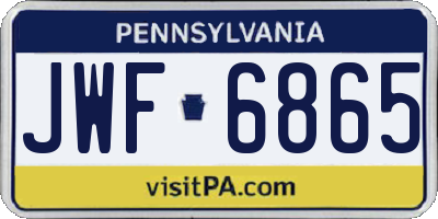 PA license plate JWF6865