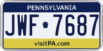 PA license plate JWF7687