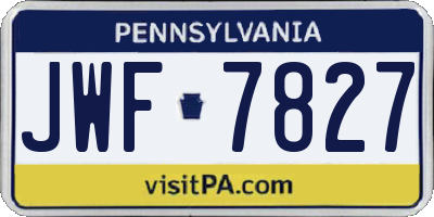 PA license plate JWF7827