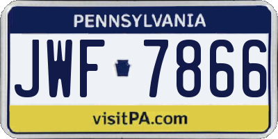 PA license plate JWF7866