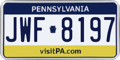 PA license plate JWF8197