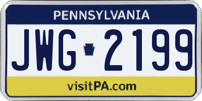 PA license plate JWG2199