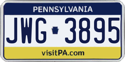 PA license plate JWG3895