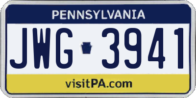 PA license plate JWG3941