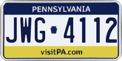 PA license plate JWG4112