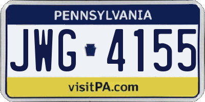 PA license plate JWG4155