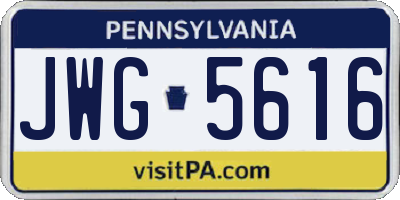 PA license plate JWG5616