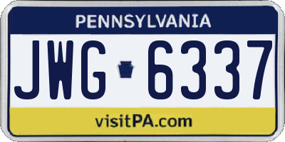 PA license plate JWG6337